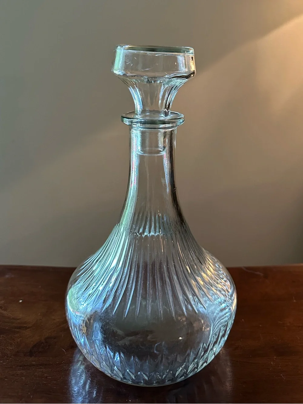 Vintage glass decanter • heavyweight • gorgeous
